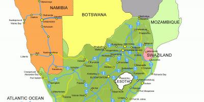 Carte du Lesotho et de l'afrique du sud
