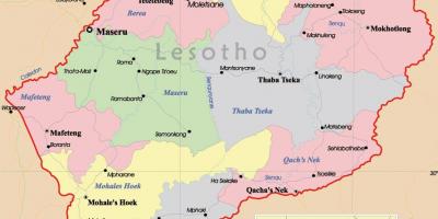 La carte du Lesotho