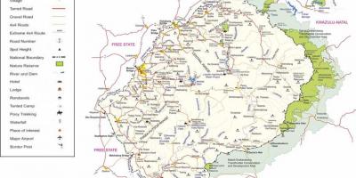 Lesotho carte des routes